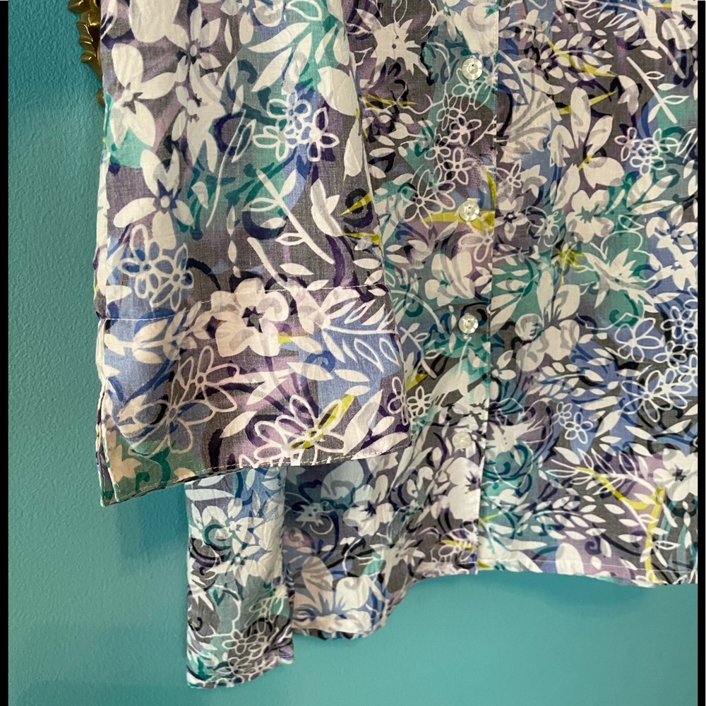 Floral Button Down 3/4 Sleeve - Picture 5 of 12
